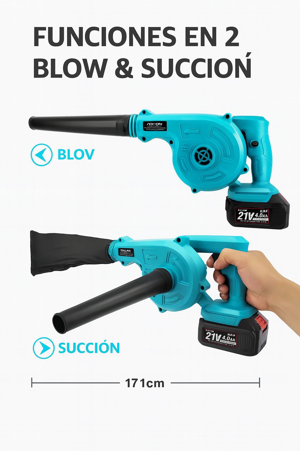 SOPLADORA 2 EN 1 (SOPLA Y ASPIRA)